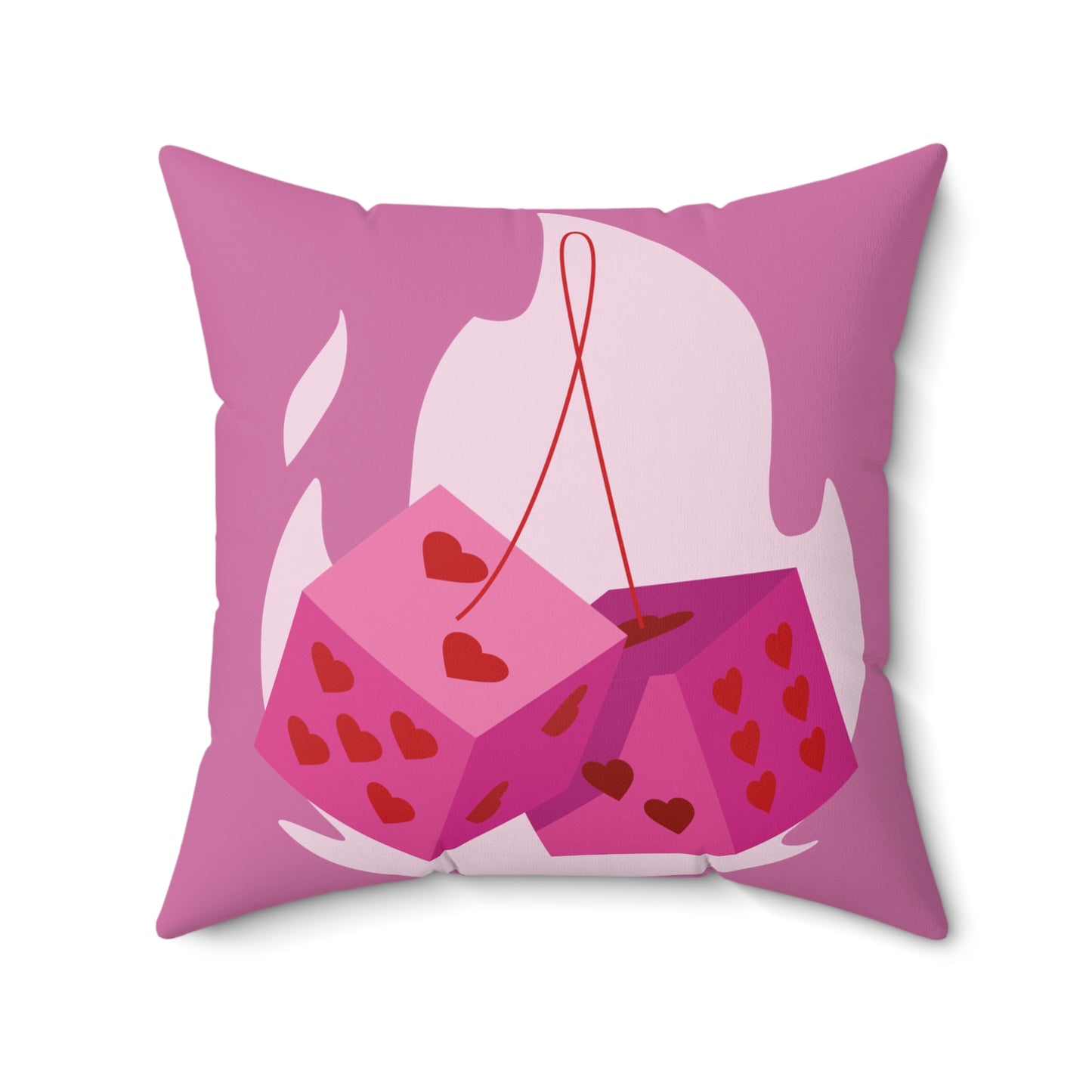 Dice Hearts Spun Polyester Square Pillow