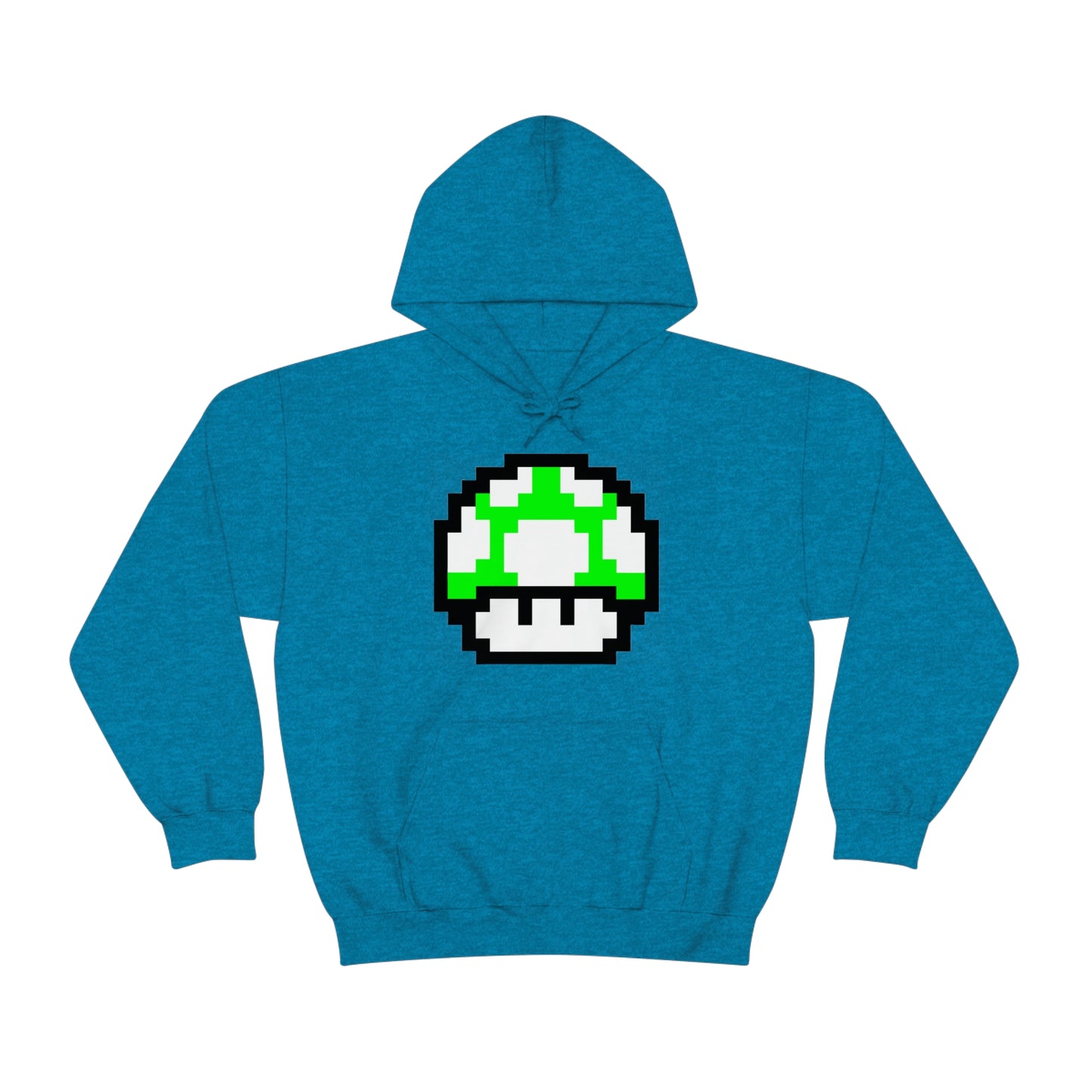 Mushroom 1UP 8 Bit Retro Style Unisex Hooded Sweatshirt