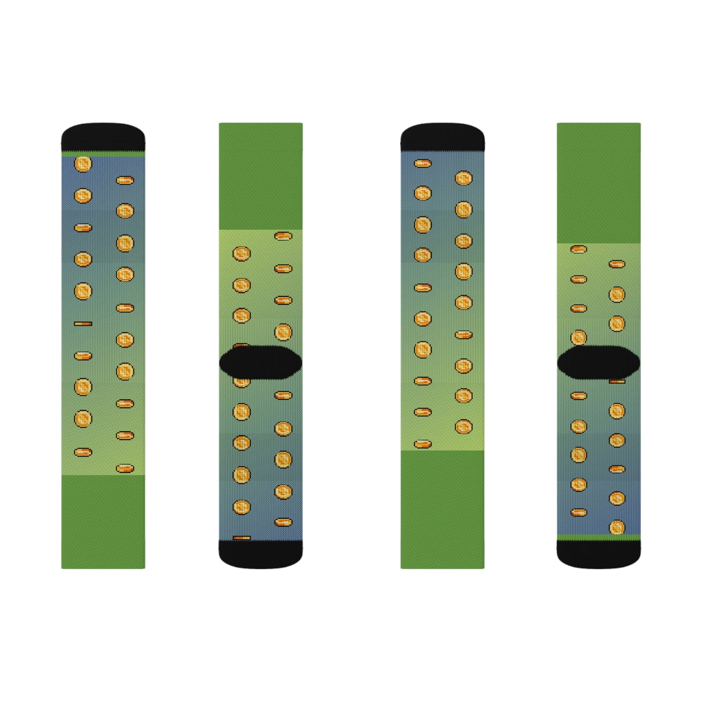 Video Game Coins Style Background Sublimation Socks