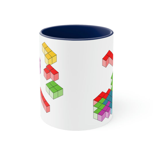 Tetris Style Accent Coffee Mug, 11oz