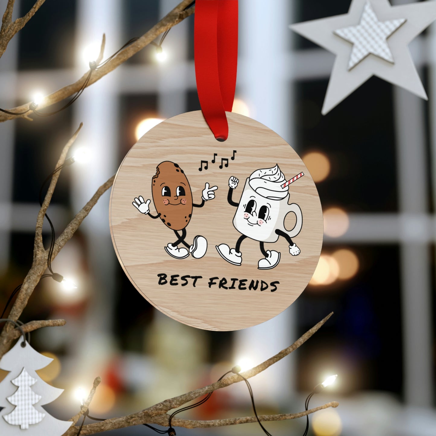 Best Friends Wooden Christmas Ornaments