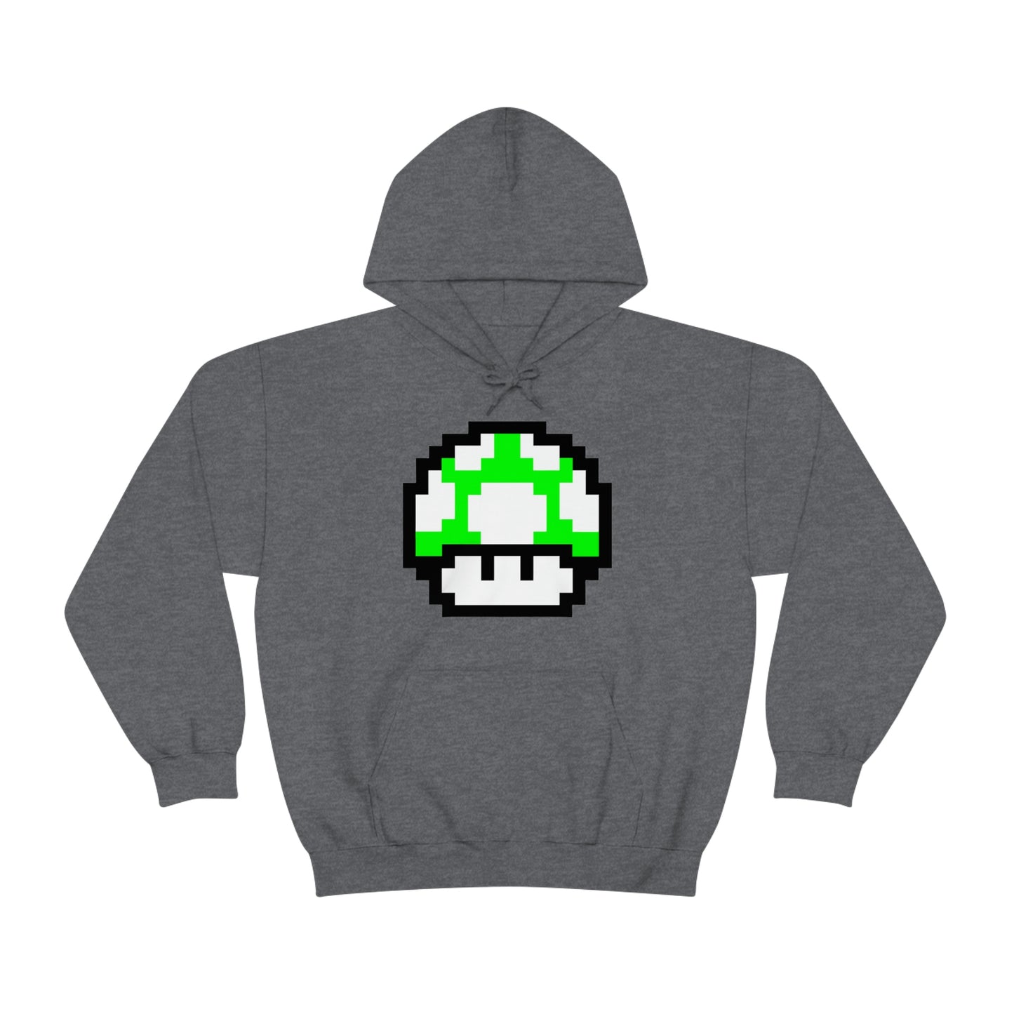 Mushroom 1UP 8 Bit Retro Style Unisex Hooded Sweatshirt