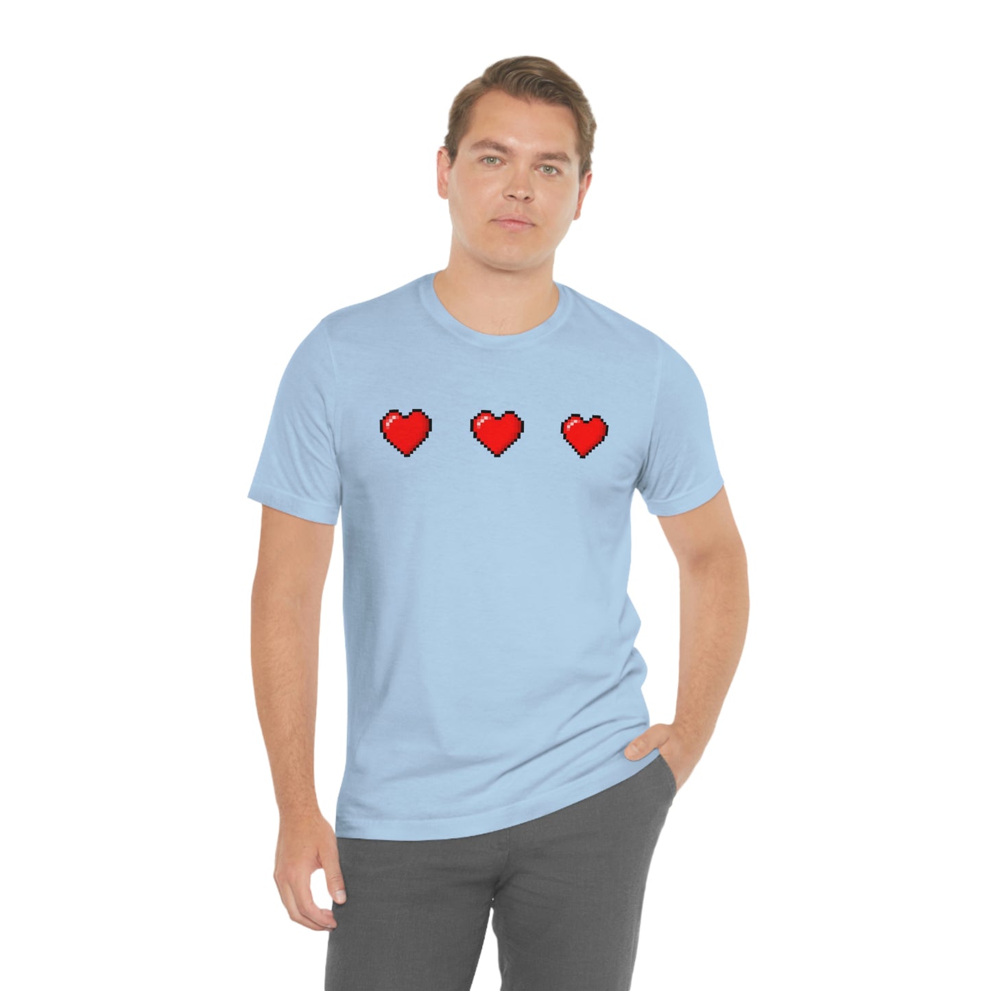 Hearts 8 Bit Style Unisex Jersey Short Sleeve Tee