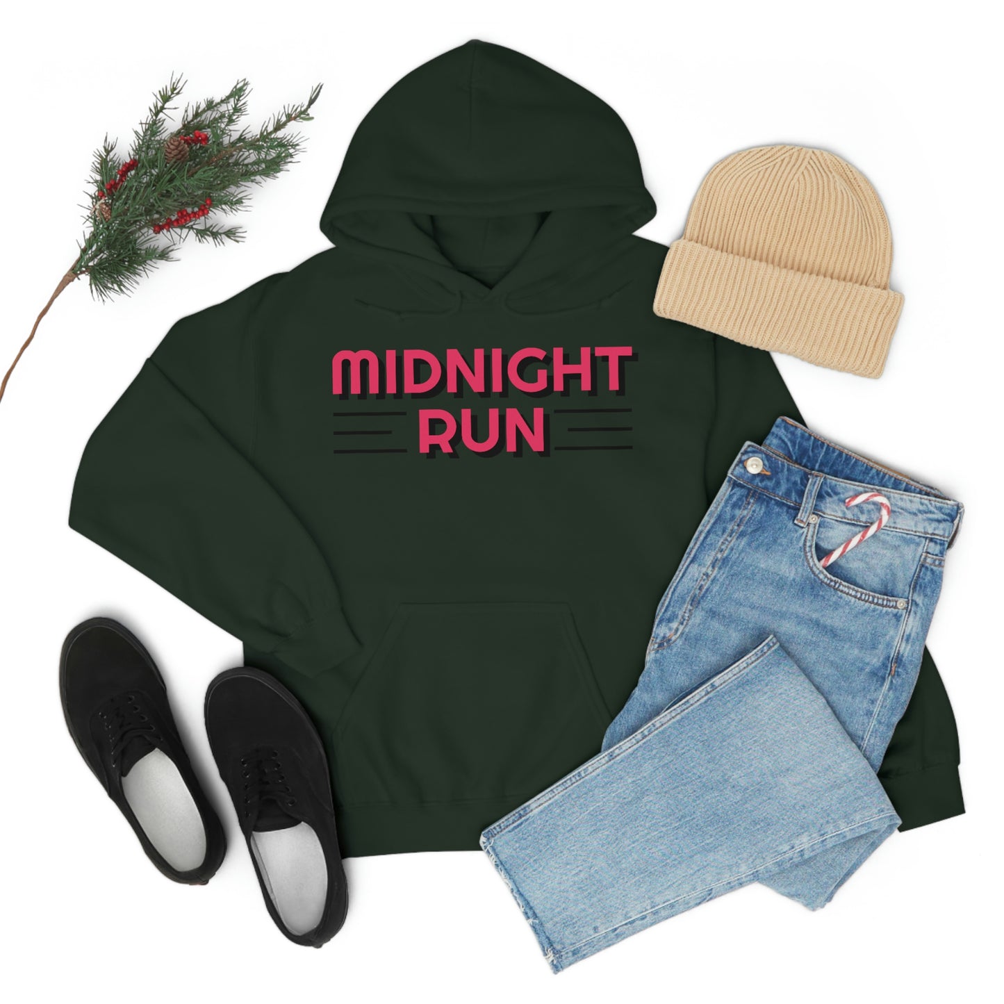 Midnight Run Retro Style Unisex Hooded Sweatshirt