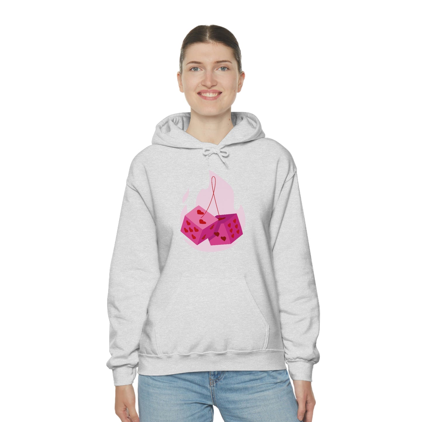 Dice Hearts Unisex Hooded Sweatshirt