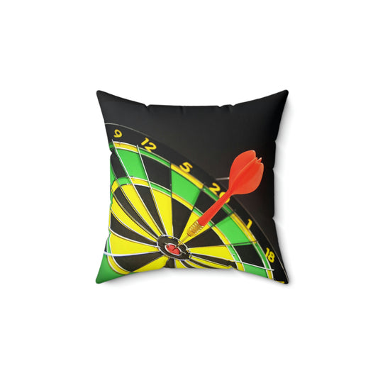 Darts Bullseye Style Cherries Spun Polyester Square Pillow