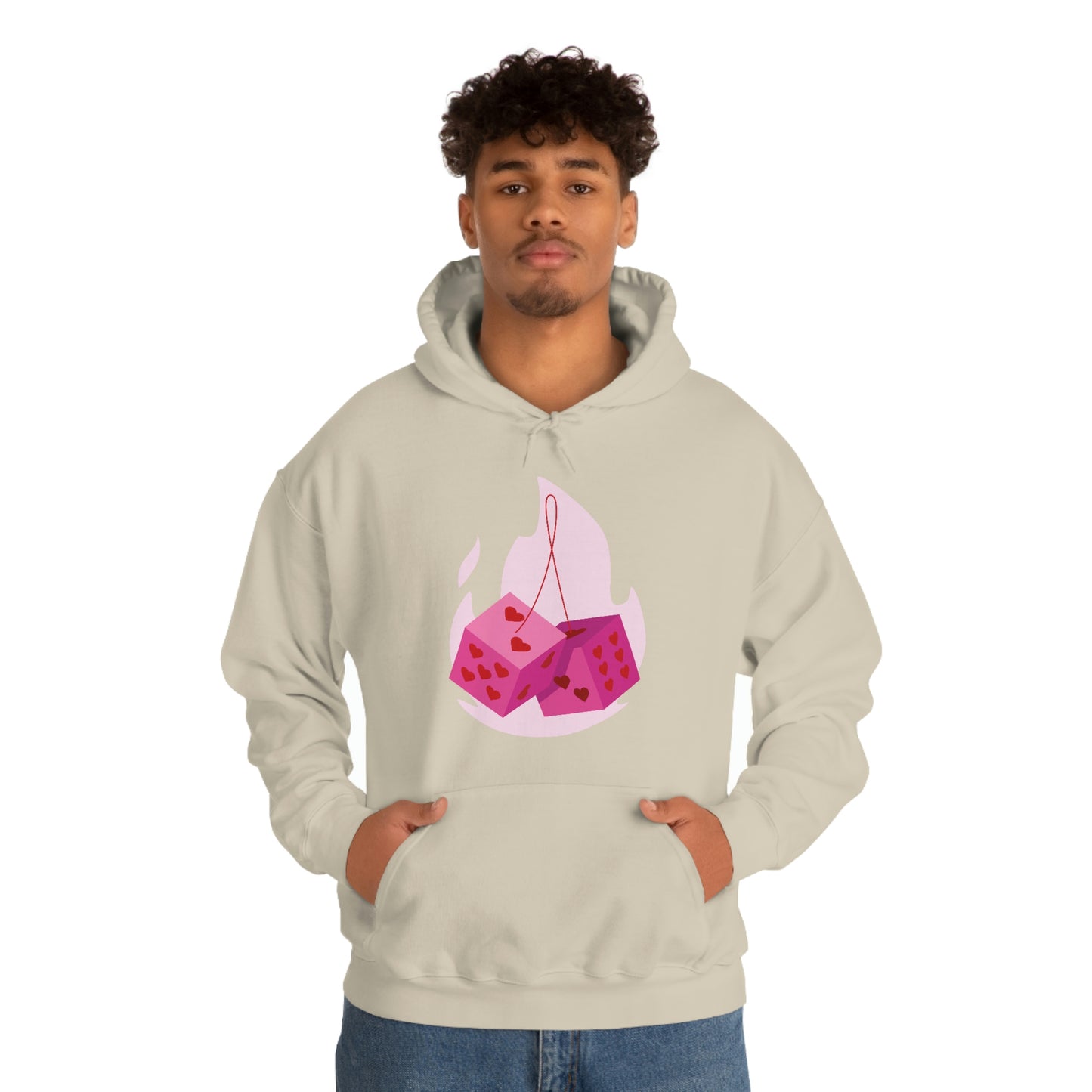 Dice Hearts Unisex Hooded Sweatshirt