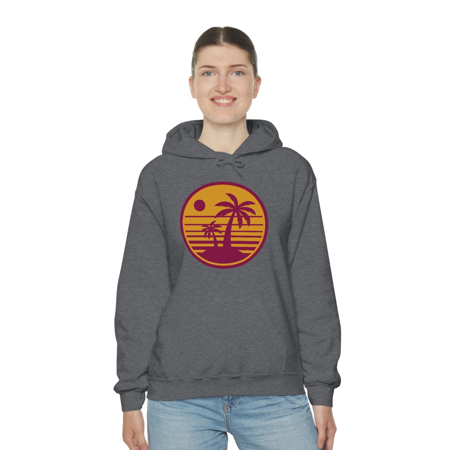 Retro Sunset Beach Unisex Hooded Sweatshirt