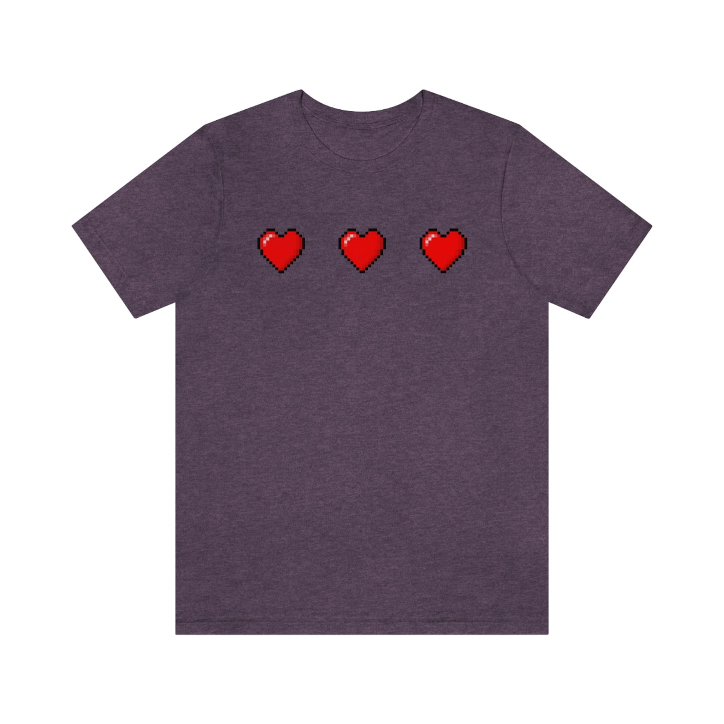 Hearts 8 Bit Style Unisex Jersey Short Sleeve Tee