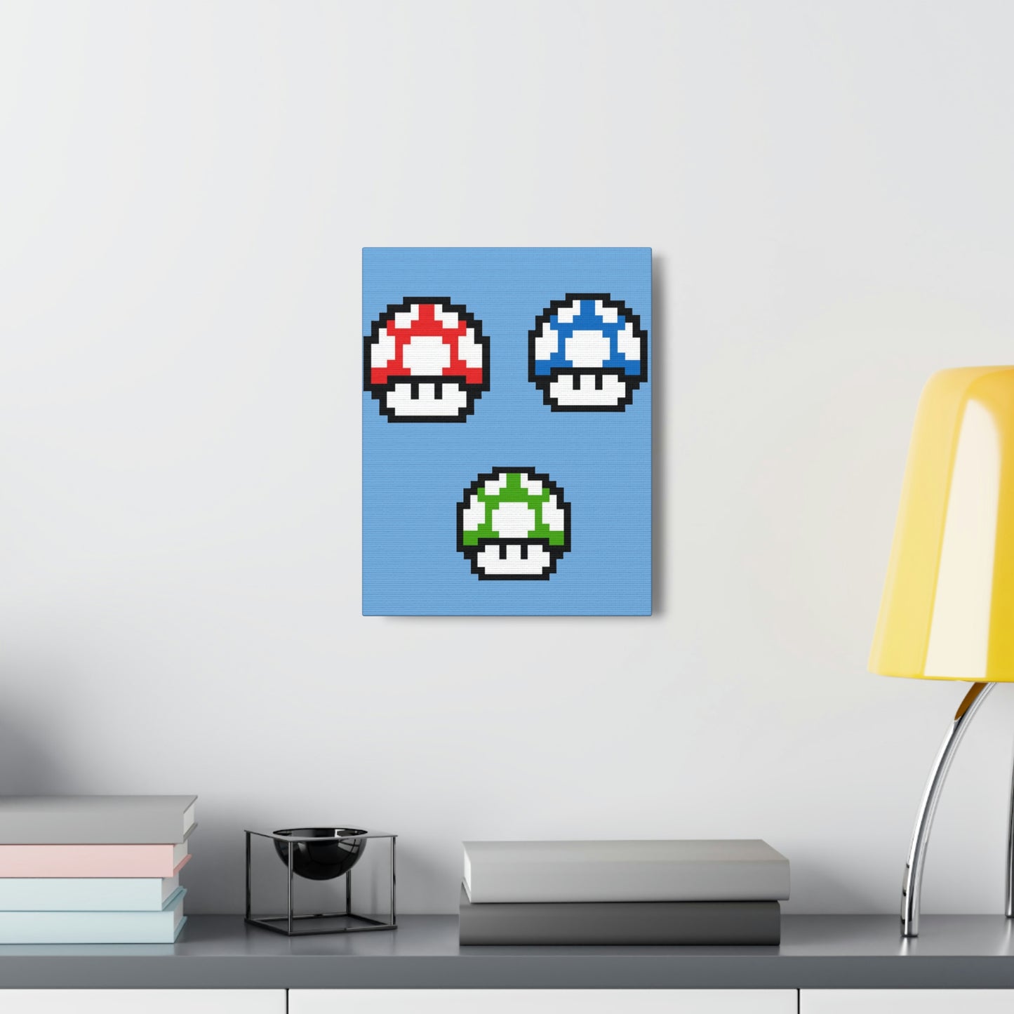 Mushroom 8 Bit Style Canvas Gallery Wraps