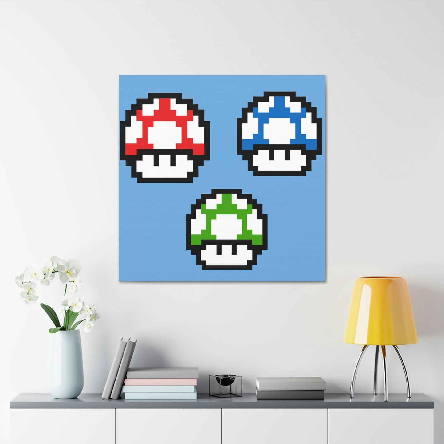 Mushroom 8 Bit Style Canvas Gallery Wraps