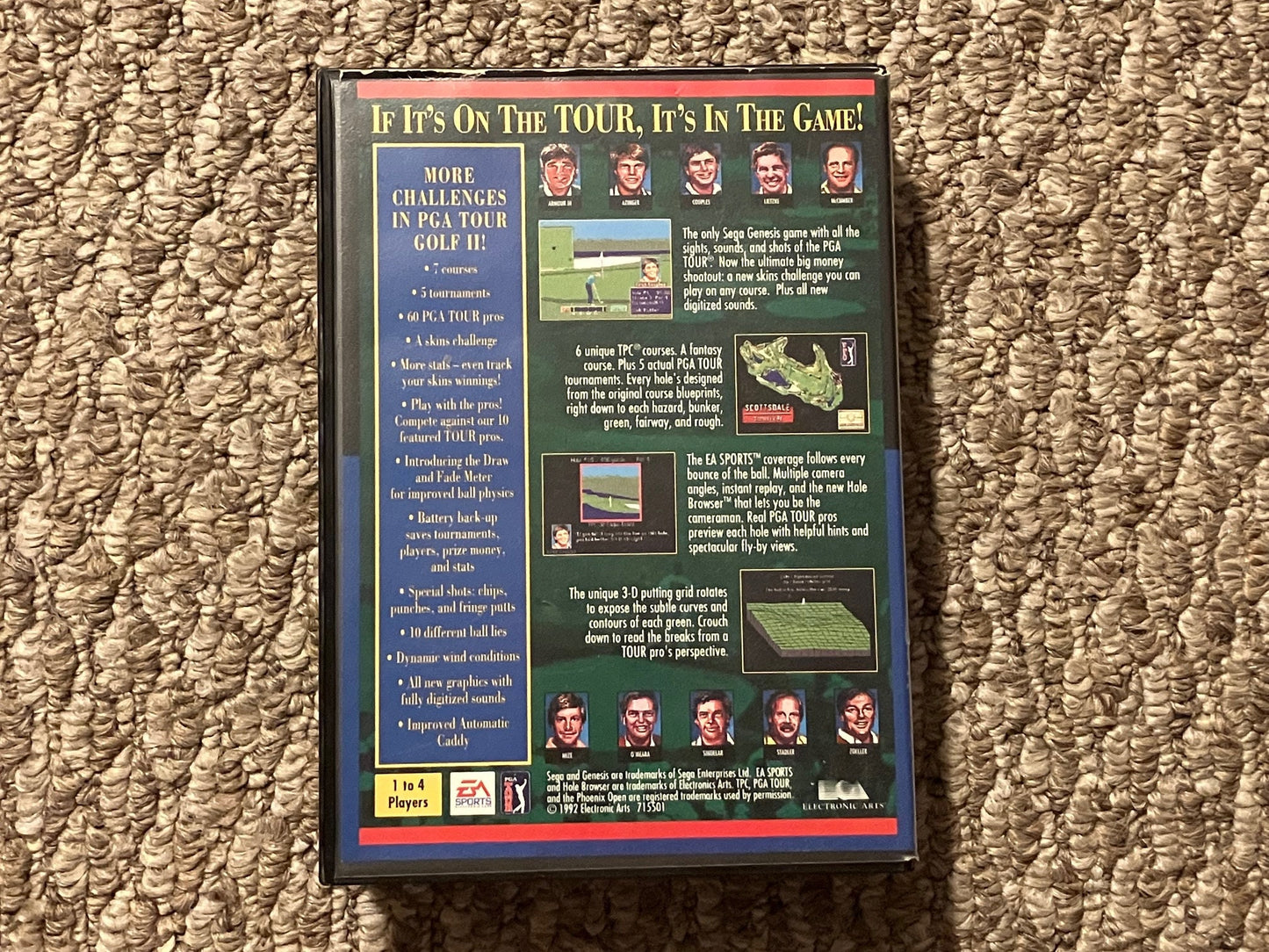 PGA Tour Golf II Sega Genesis Video Game. Complete!