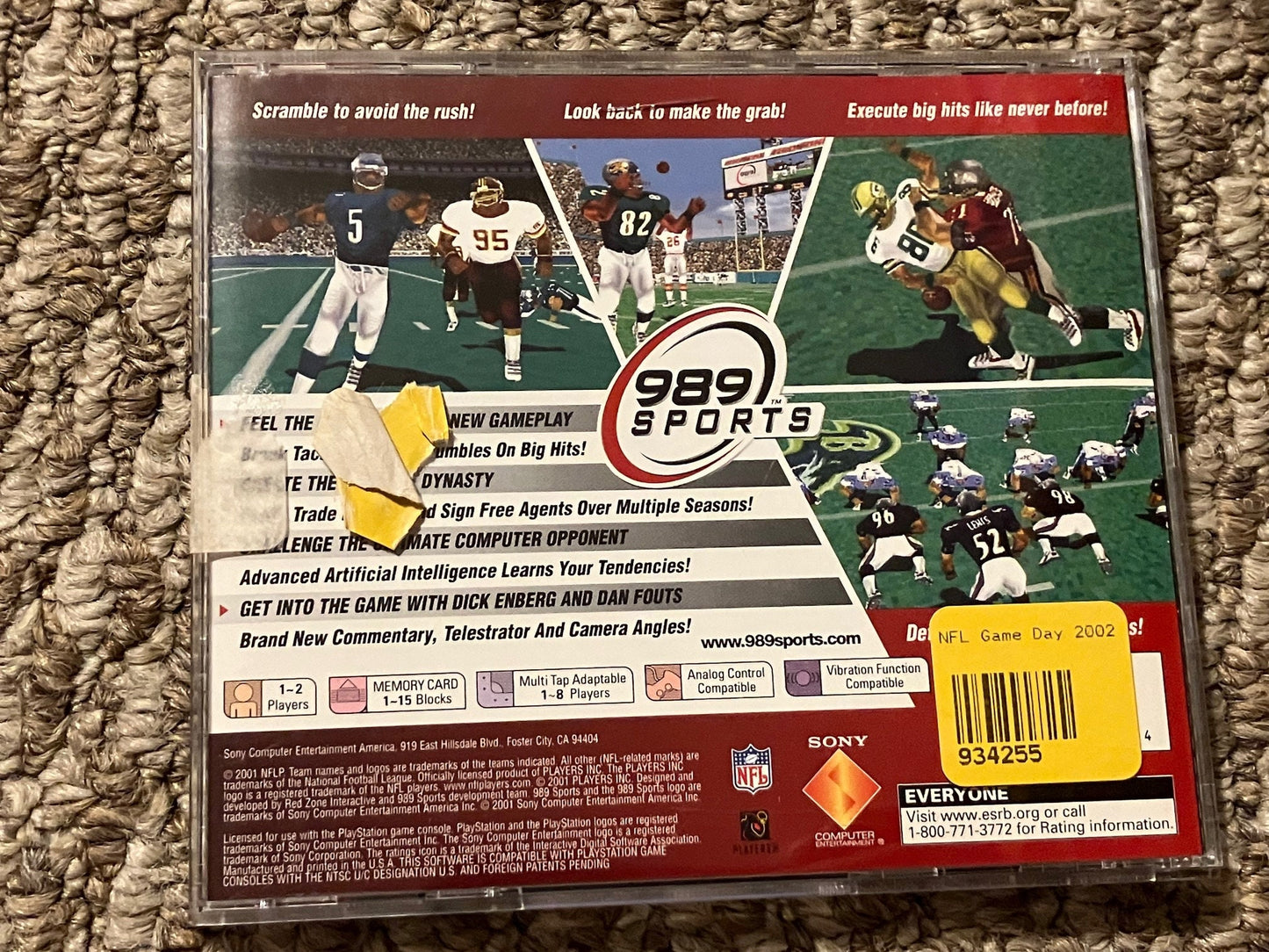 NFL Gameday 2002 Sony PlayStation Video Game