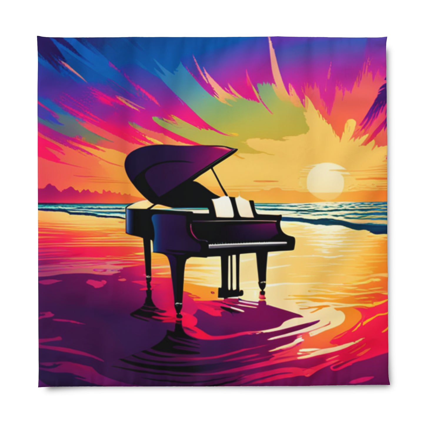 Beach Piano Duvet Cover