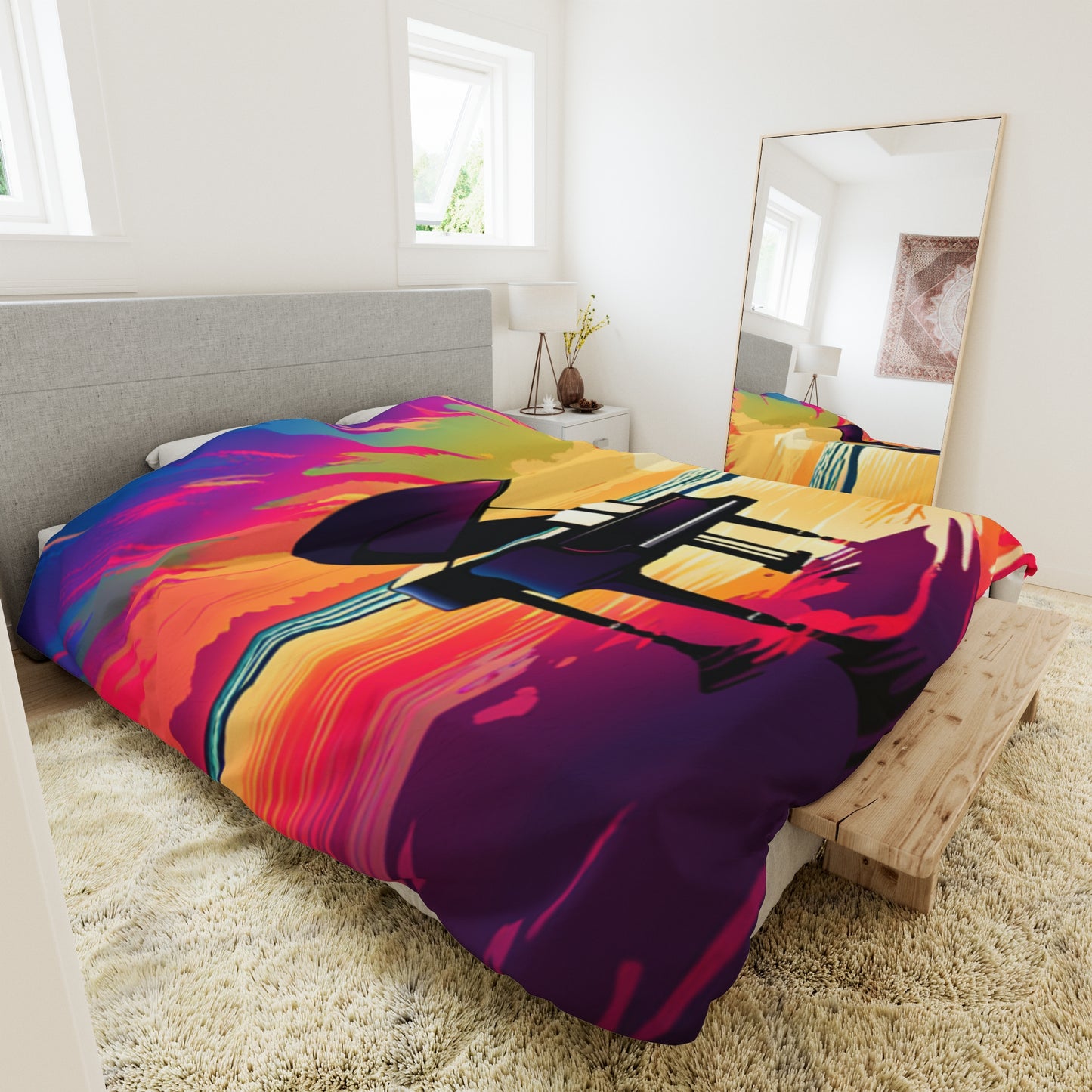 Beach Piano Duvet Cover