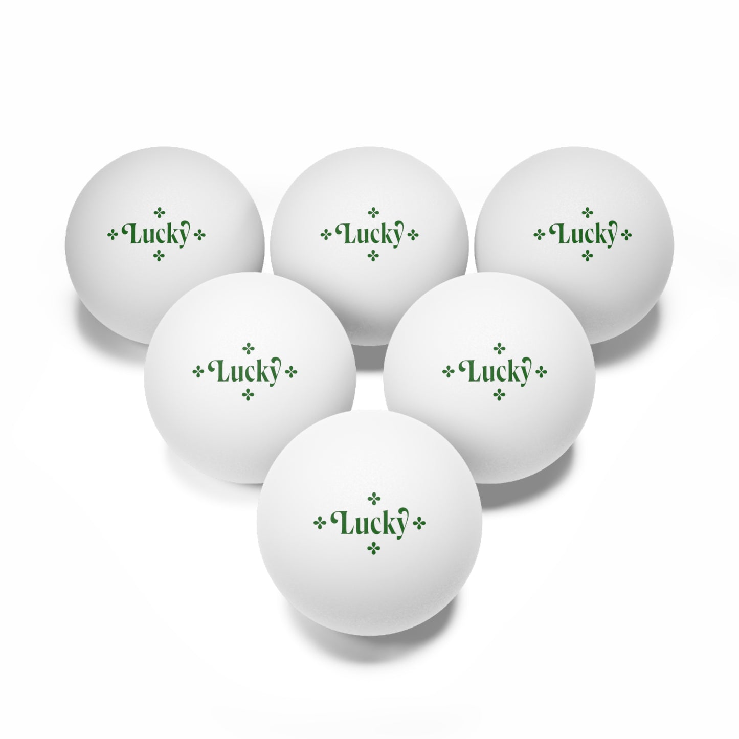 Lucky St Patrick’s Day Ping Pong Balls, 6 pcs