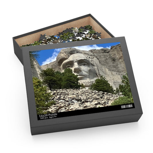 Abe Lincoln Mount Rushmore Scenic Puzzle (120, 252, 500-Piece)