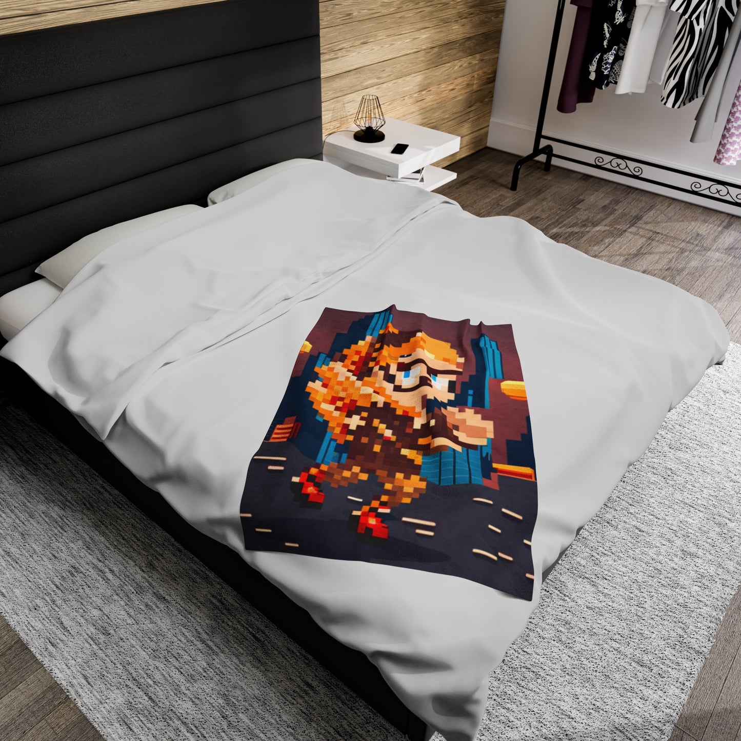 8 Bit Generic Hero Velveteen Plush Blanket