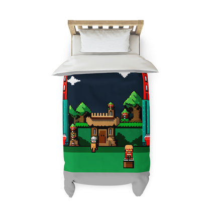 8 Bit Style Platformer Pattern Duvet Cover