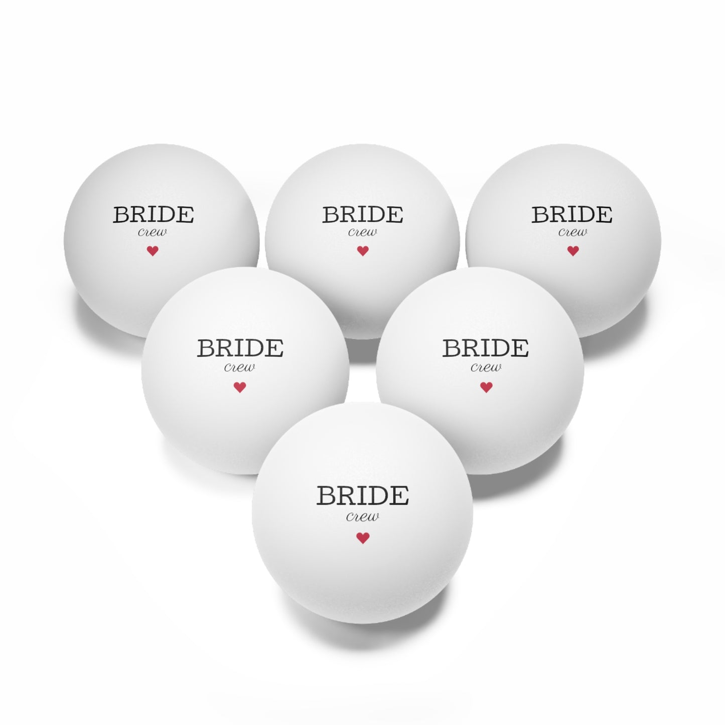 Bride Crew Ping Pong Balls, 6 pcs