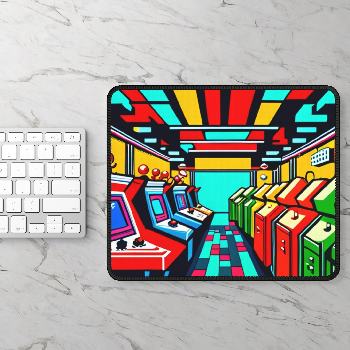 Futuristic Arcade Background Gaming Mouse Pad