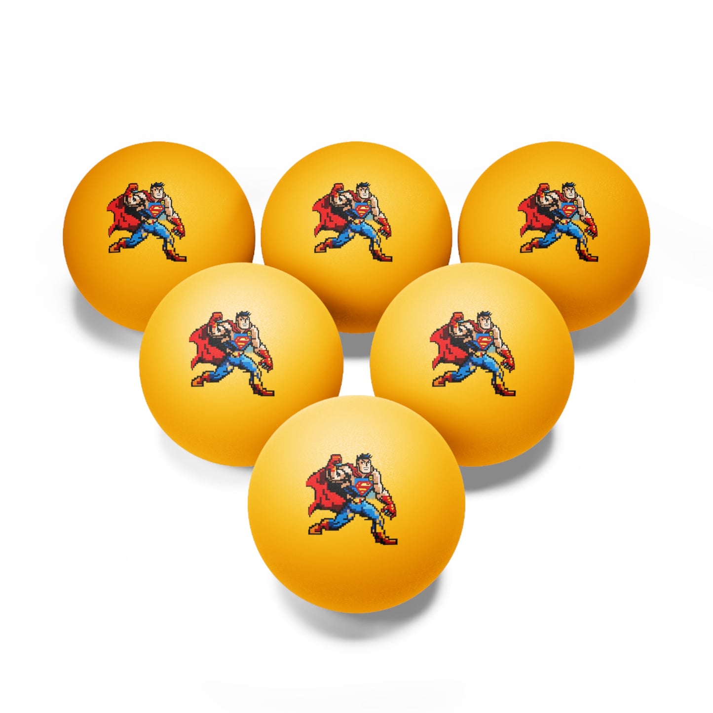 Superman 8 Bit Style Ping Pong Balls, 6 pcs