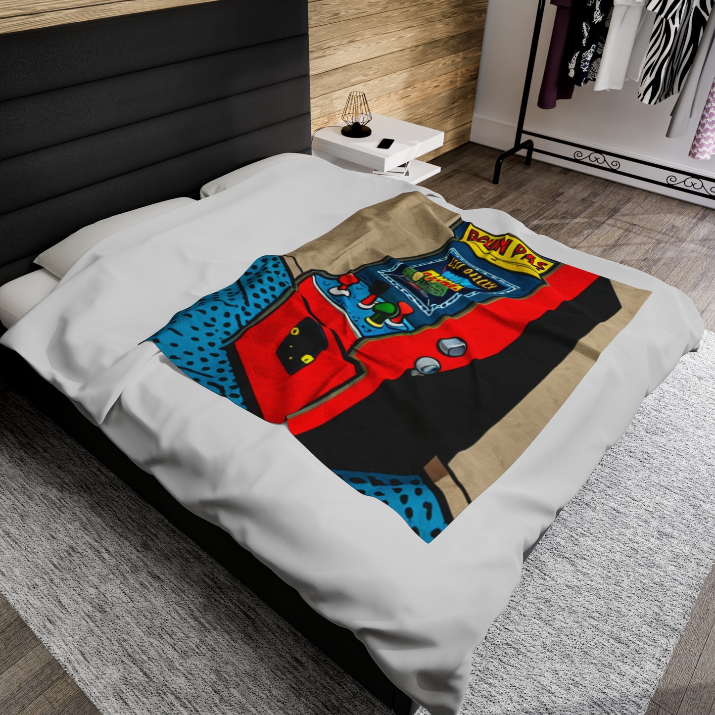 Comic Book Arcade Machine Velveteen Plush Blanket