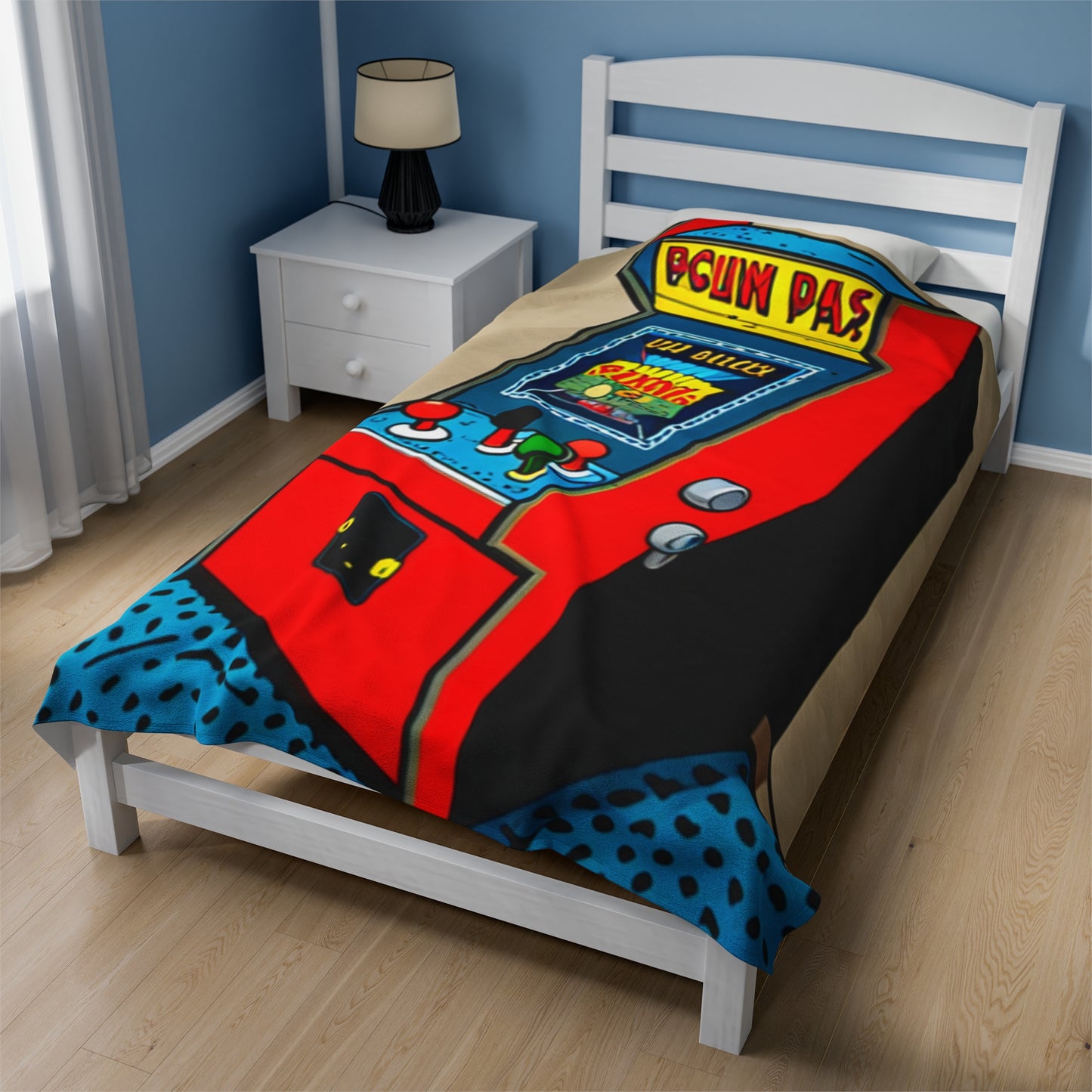 Comic Book Arcade Machine Velveteen Plush Blanket