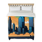 City 8 Bit Background Duvet Cover