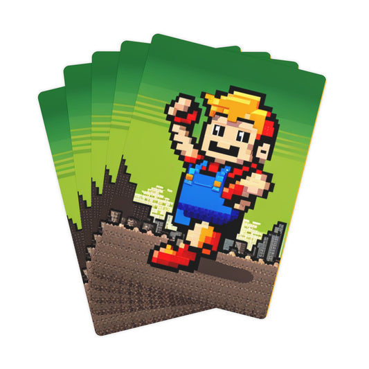 Mario Big Boy 8 Bit Style Mashup Playing Cards