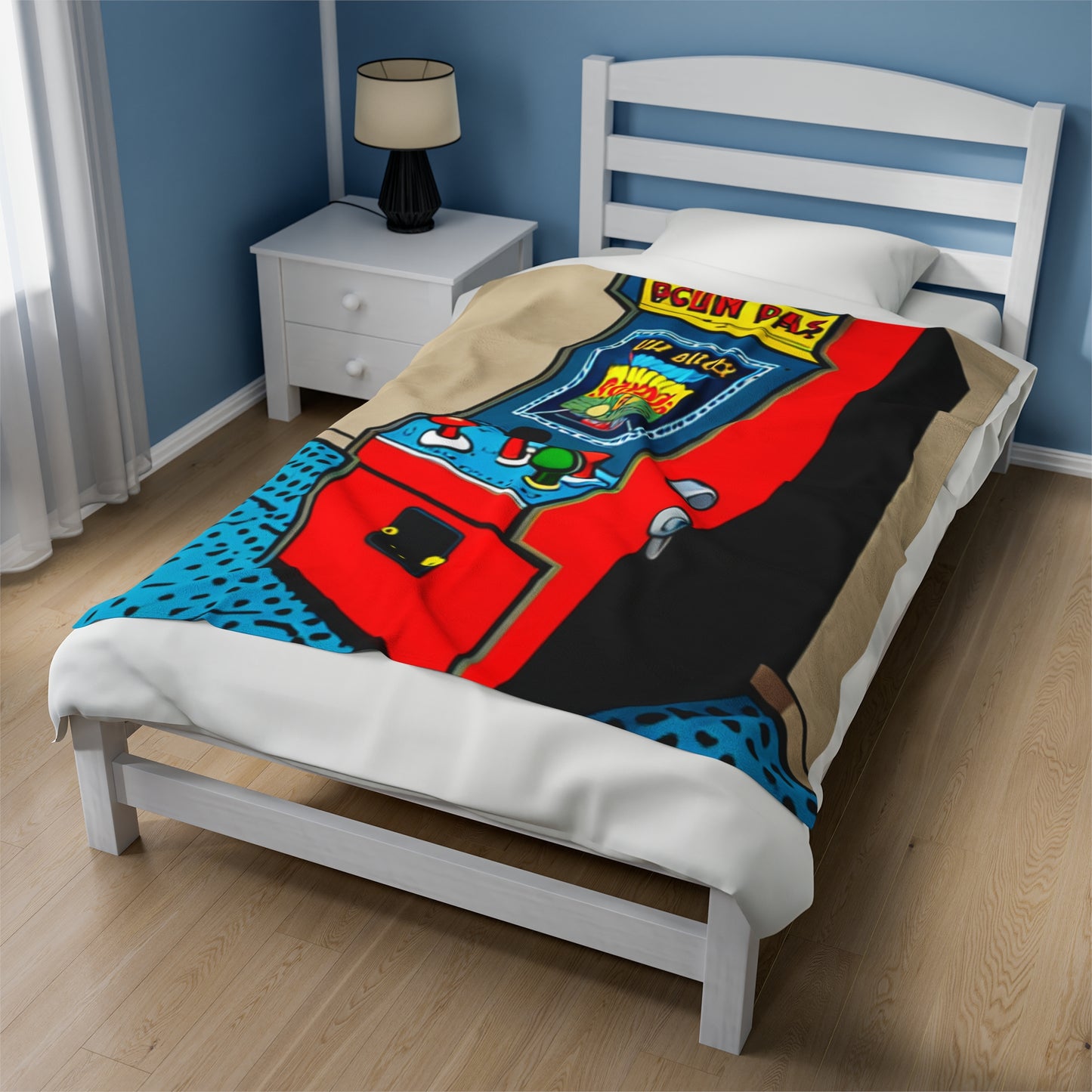 Comic Book Arcade Machine Velveteen Plush Blanket