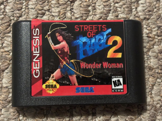 Wonder Woman in Streets of Rage 2 Sega Genesis Video Game