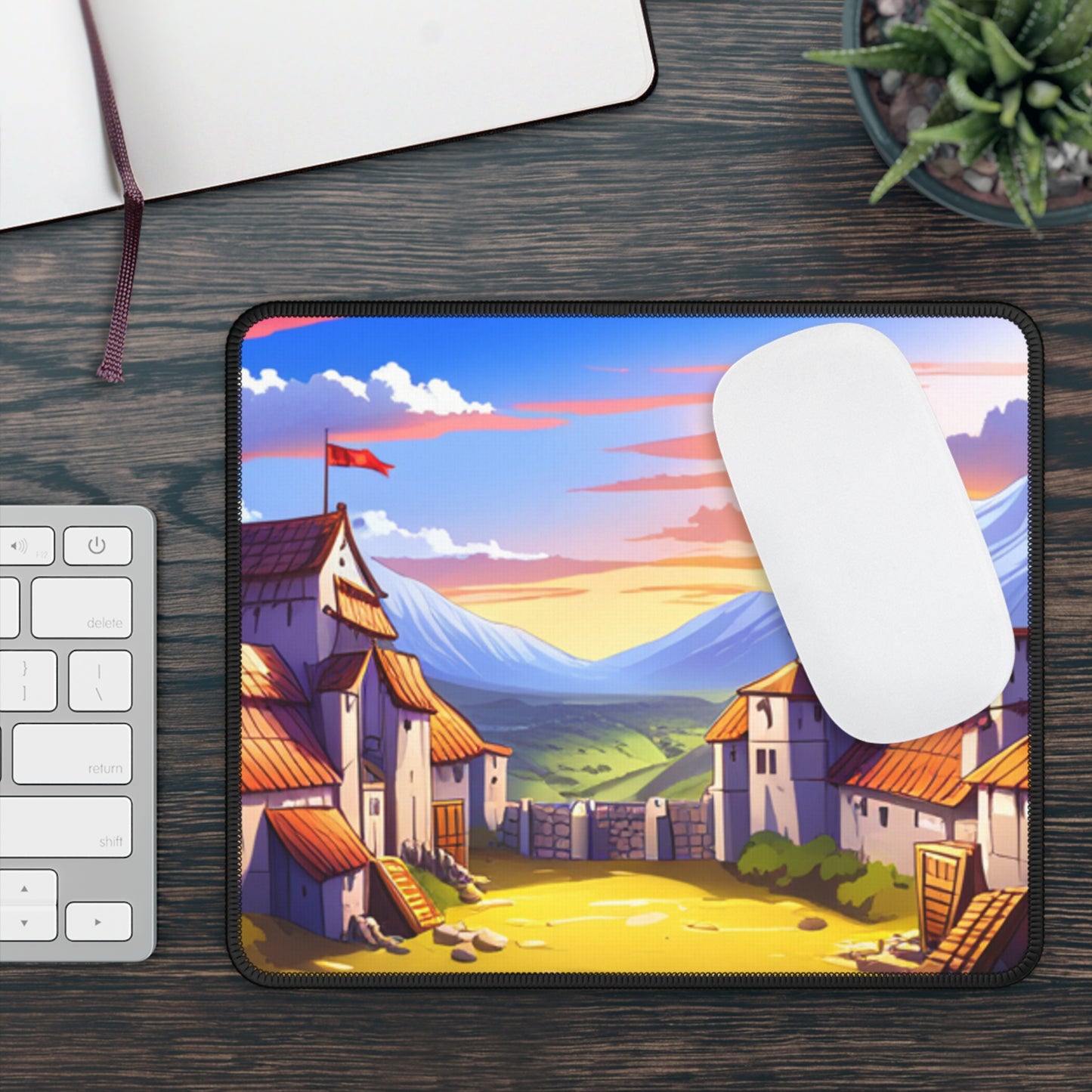 Medieval Village Gaming Mouse Pad