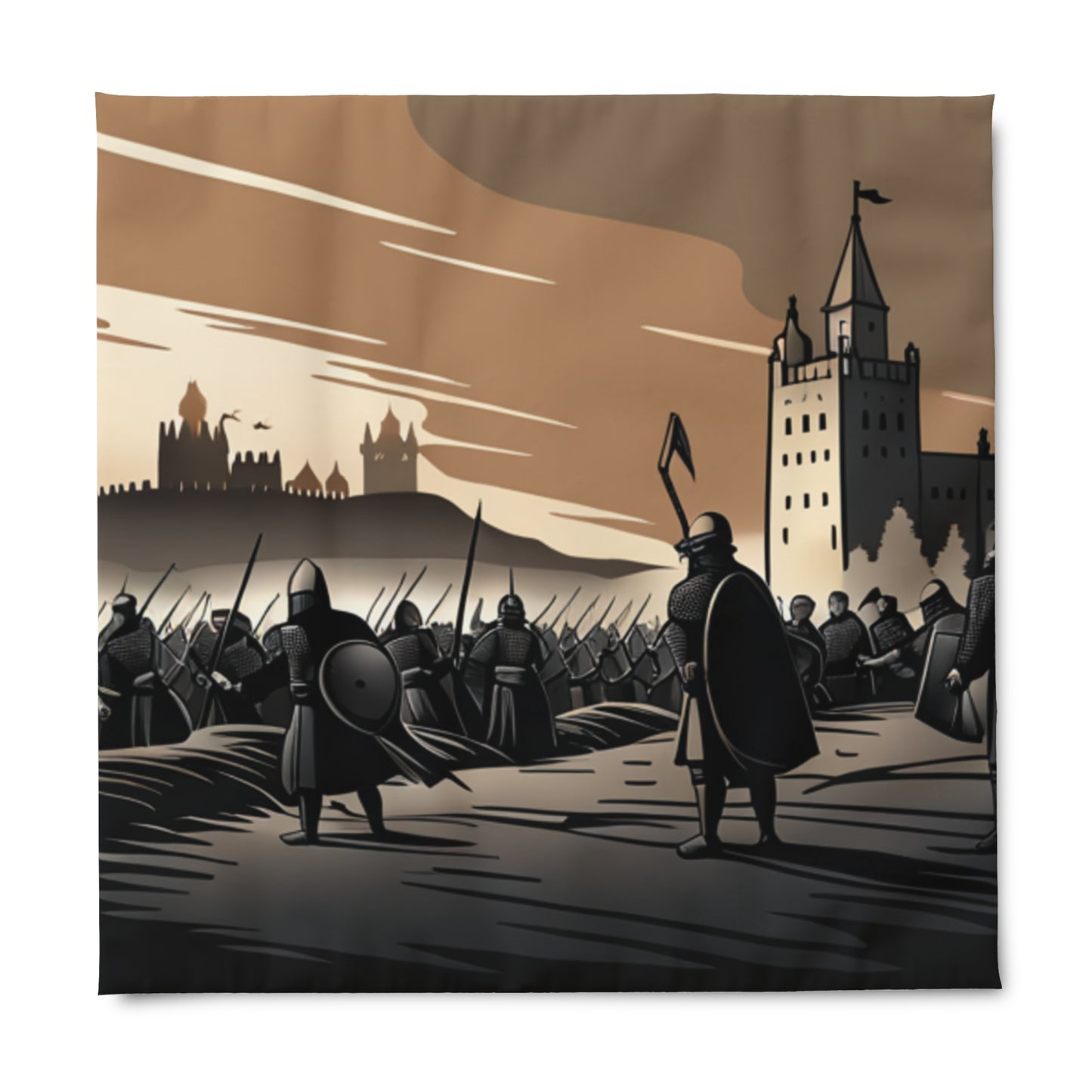 Medieval Battle Duvet Cover