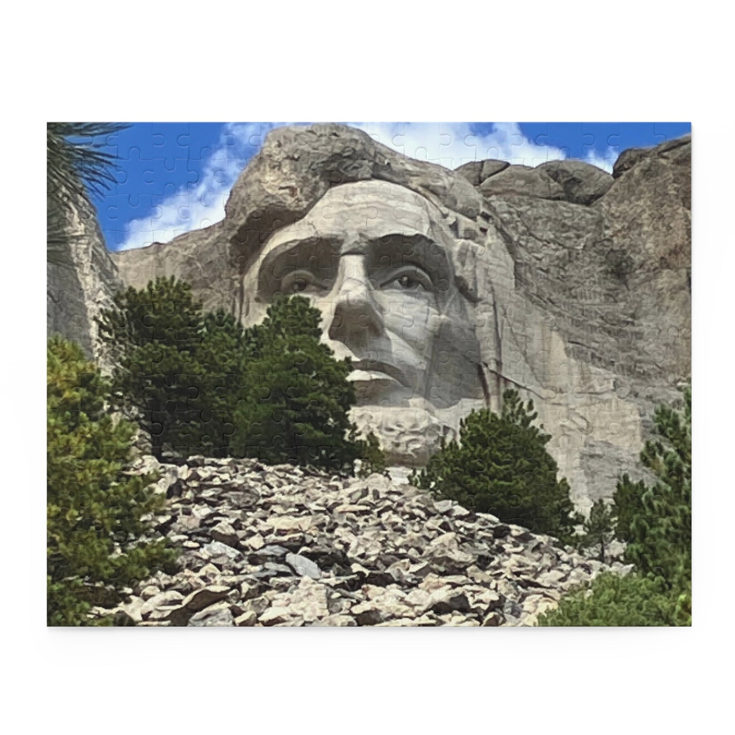 Abe Lincoln Mount Rushmore Scenic Puzzle (120, 252, 500-Piece)