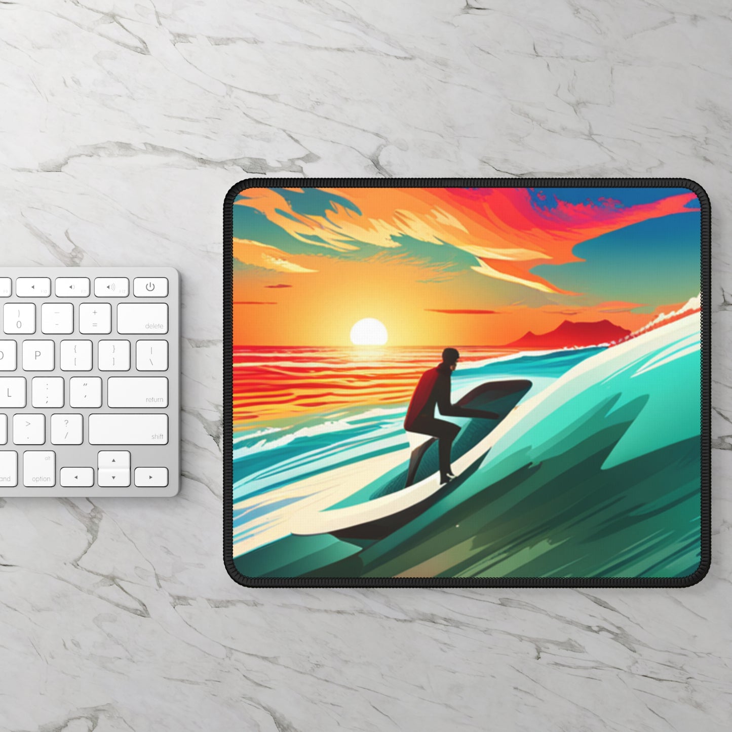 Surfing at Sunset Gaming Mouse Pad