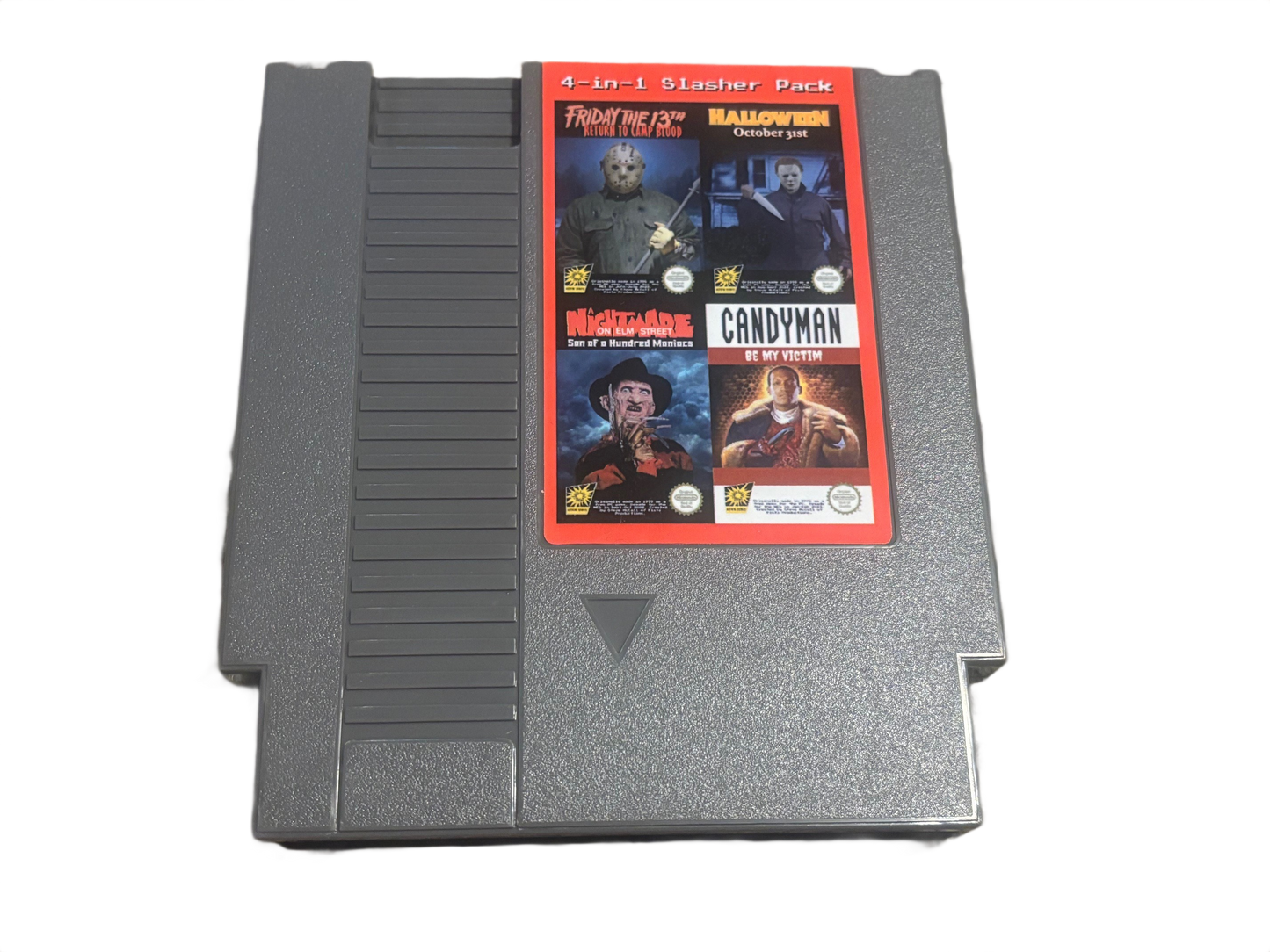 4 in 1 Slasher Pack Friday The 13th, Halloween, Candyman, Nightmare on Elm Street Nintendo NES Video Game