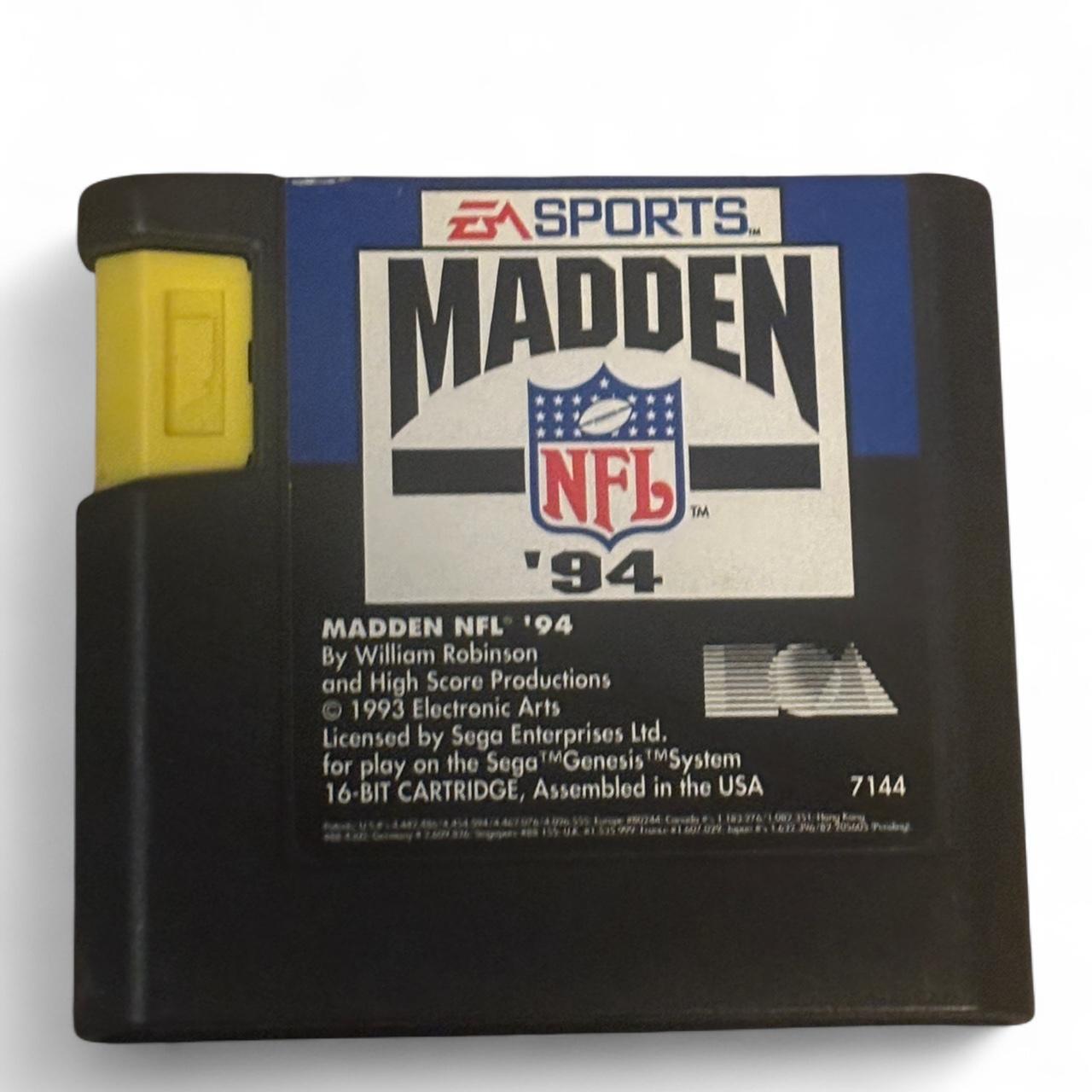 Madden Football 94 Sega Genesis Video Game