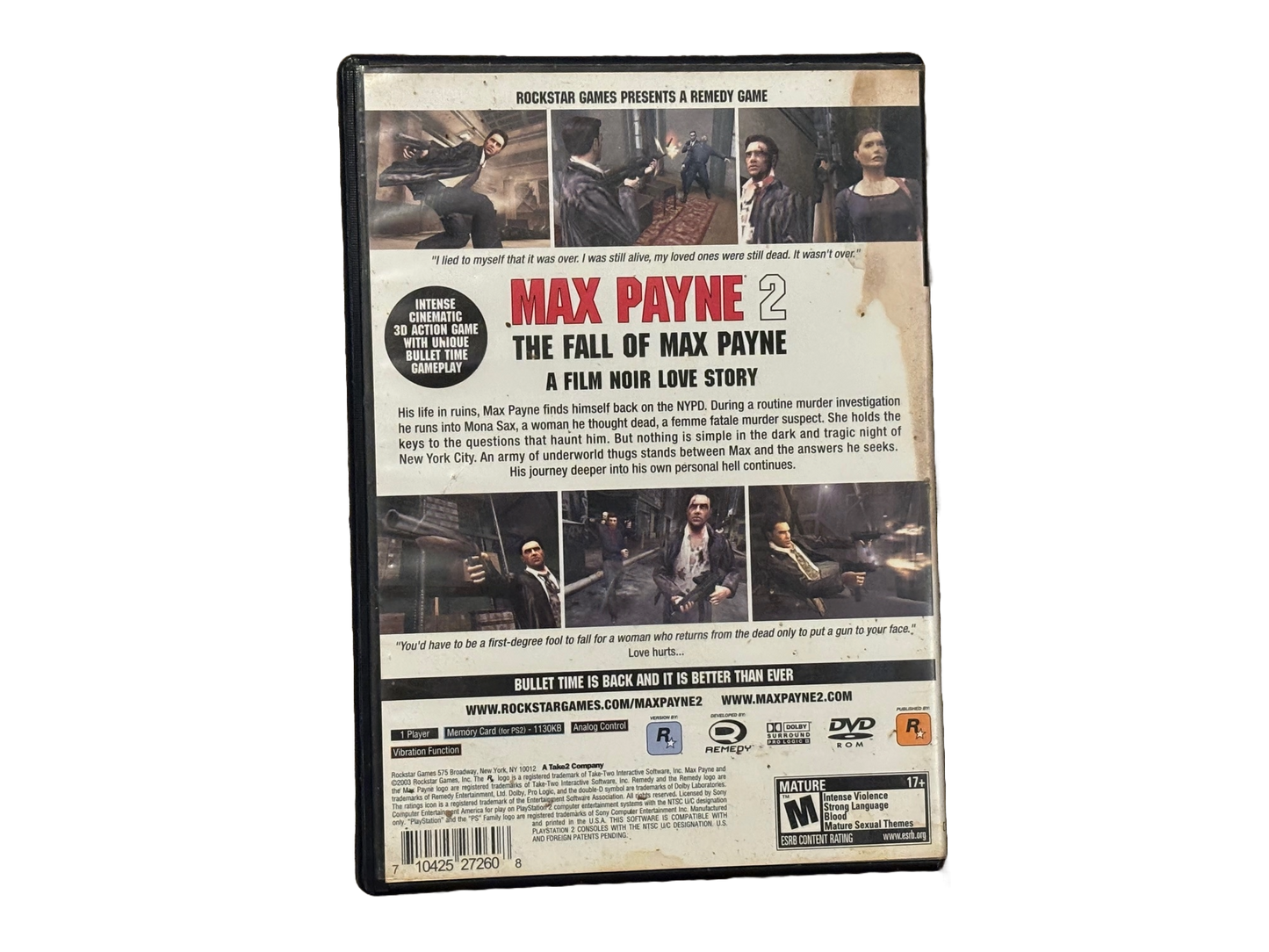 Max Payne 2 The Fall of Max Payne Sony PlayStation 2 PS2