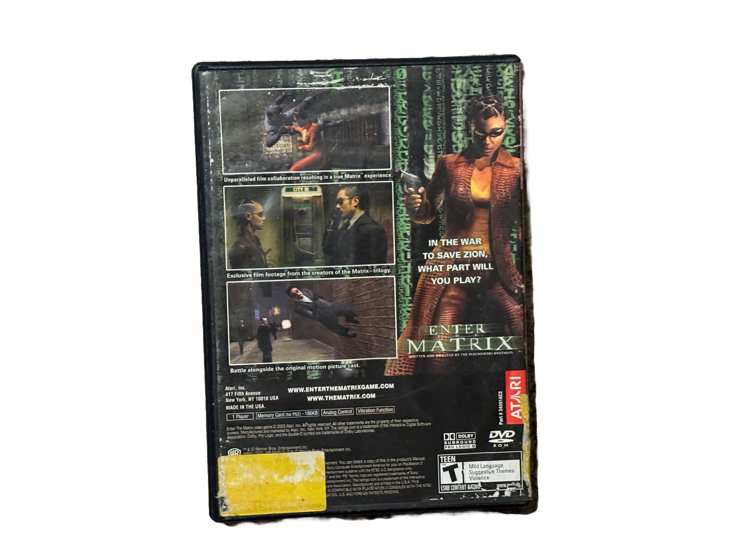 Enter The Matrix Sony PlayStation 2 PS2