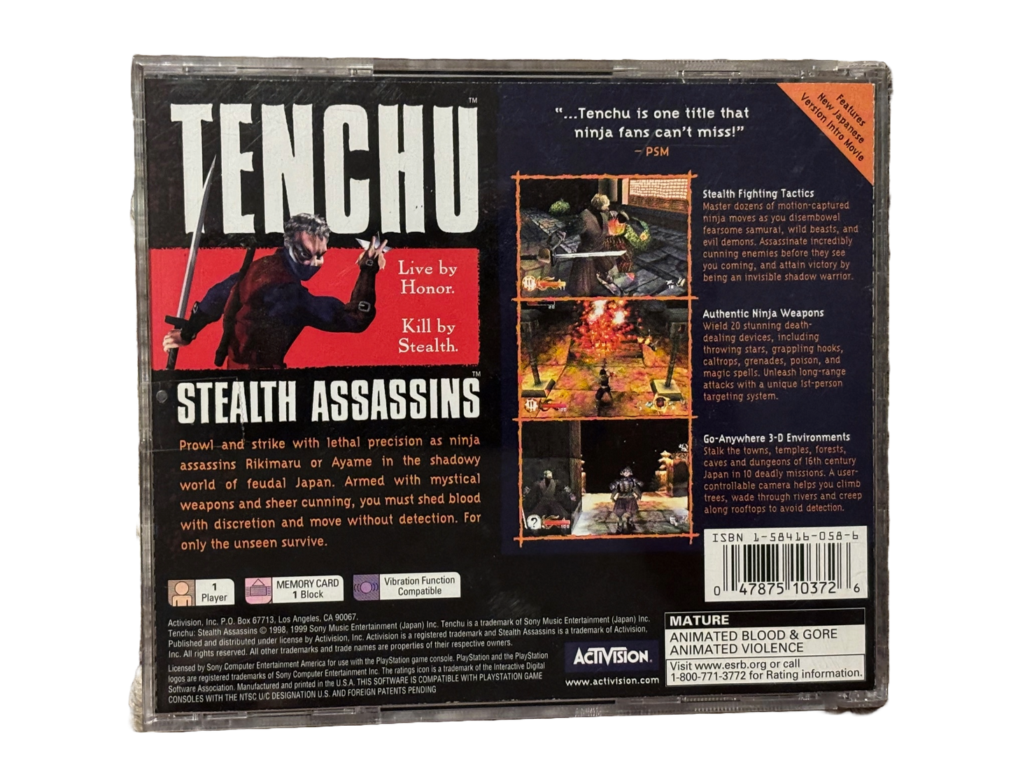 Tenchu Stealth Assassins Sony PlayStation PS1 Complete