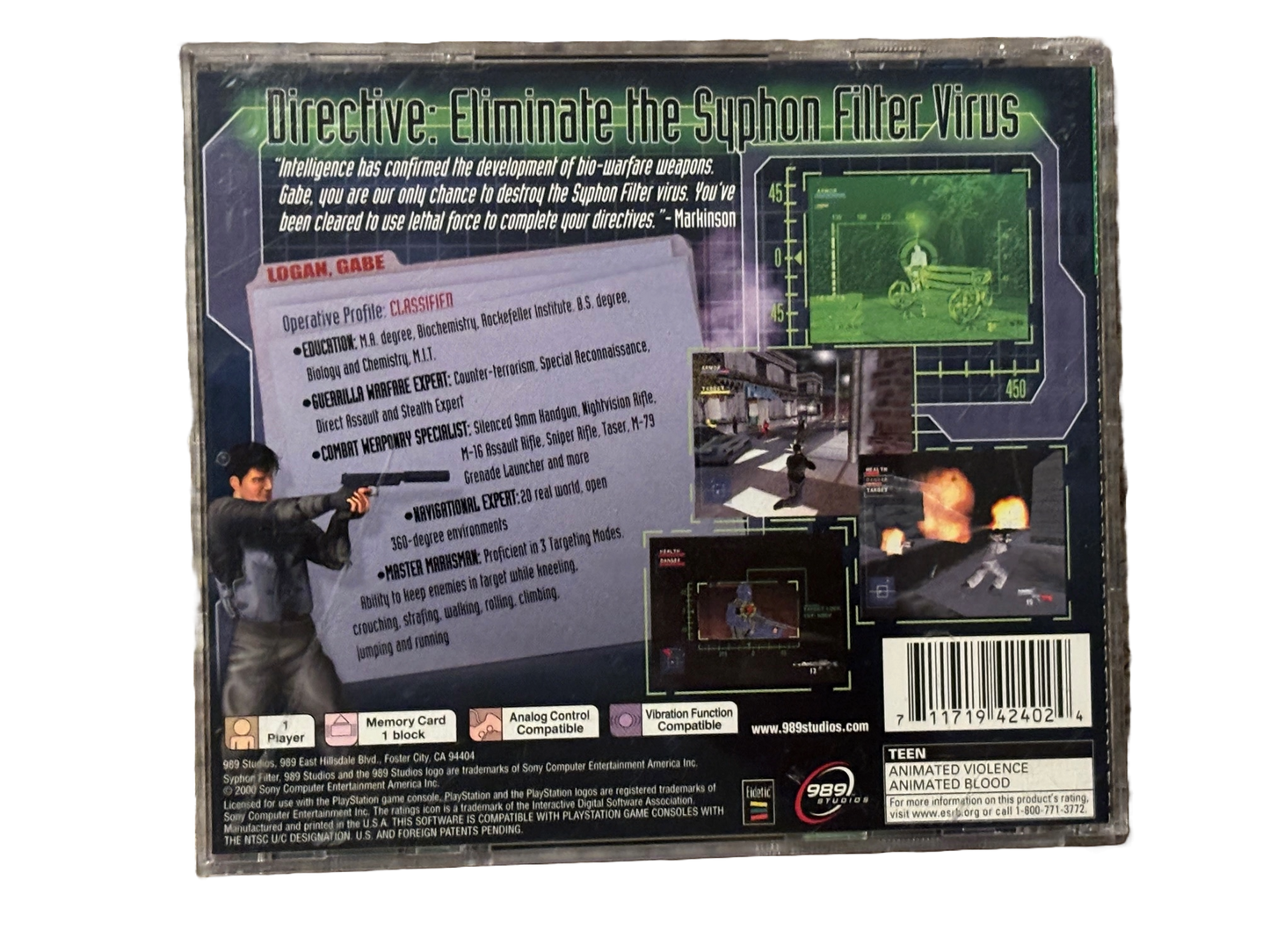 Syphon Filter Sony PlayStation PS1 Complete