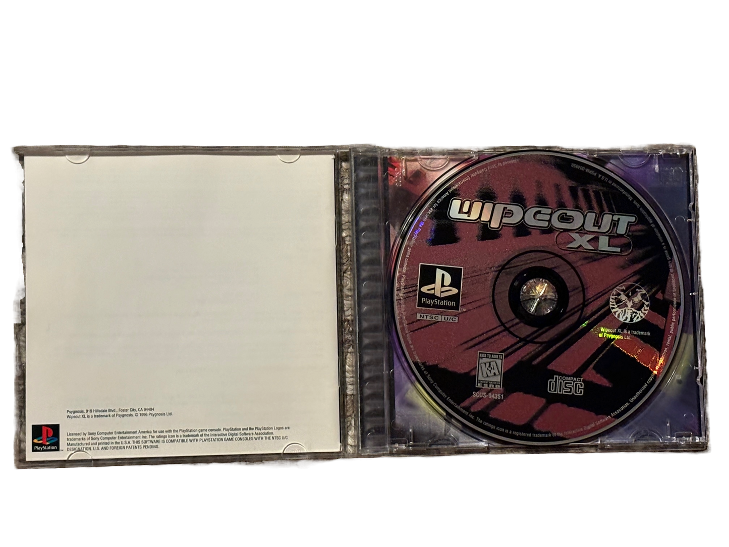 Wipe Out XL Sony PlayStation PS1 Complete