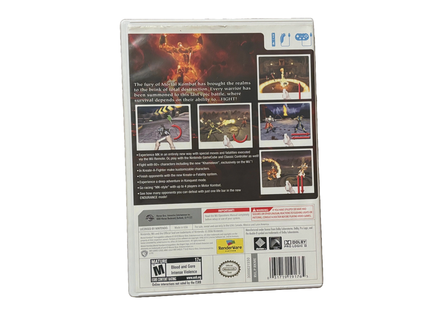 Mortal Kombat: Armageddon Nintendo Wii Complete