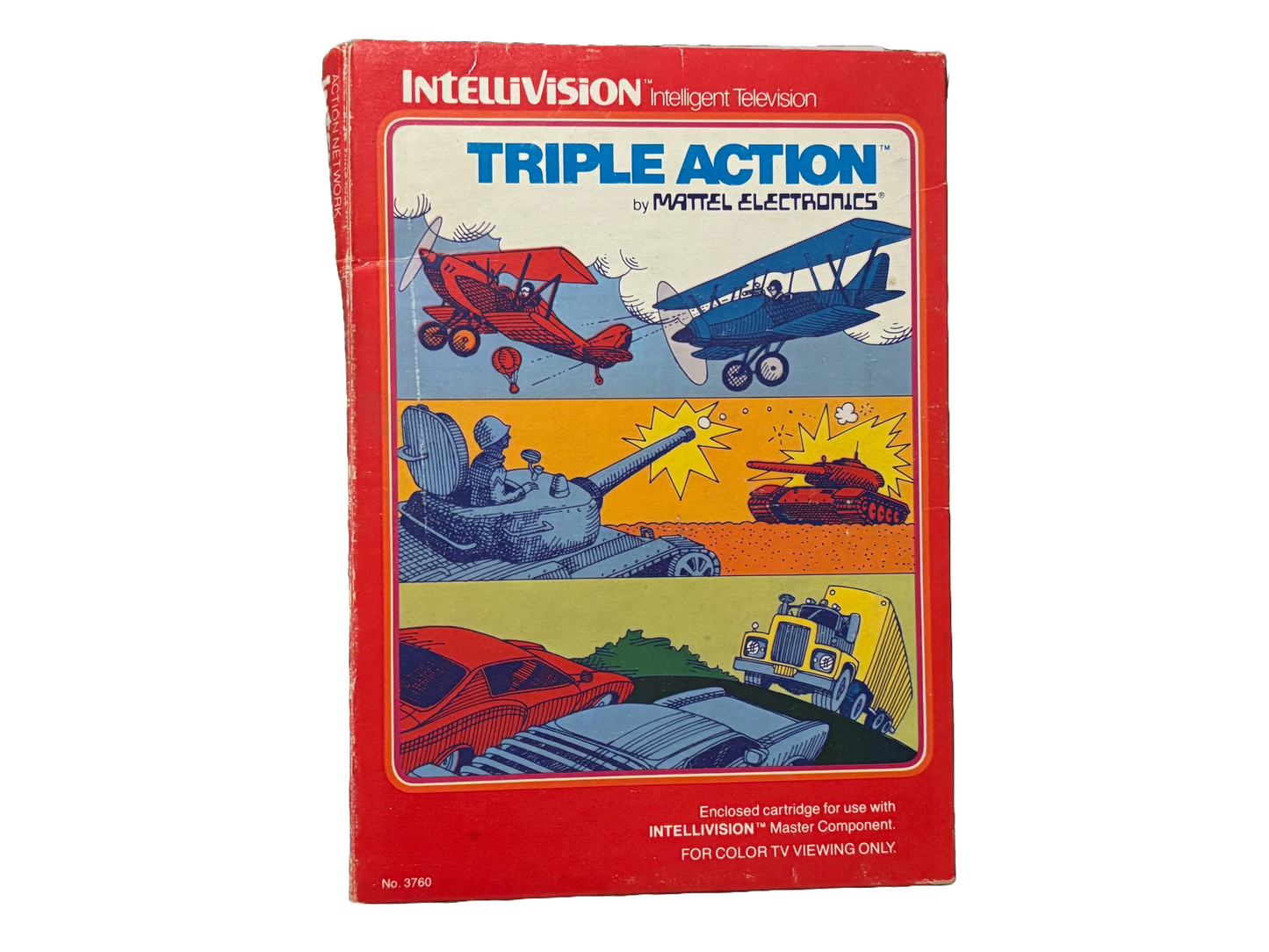 Triple Action Mattel Intellivision Video Game. Complete.