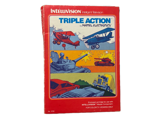 Triple Action Mattel Intellivision Video Game. Complete.