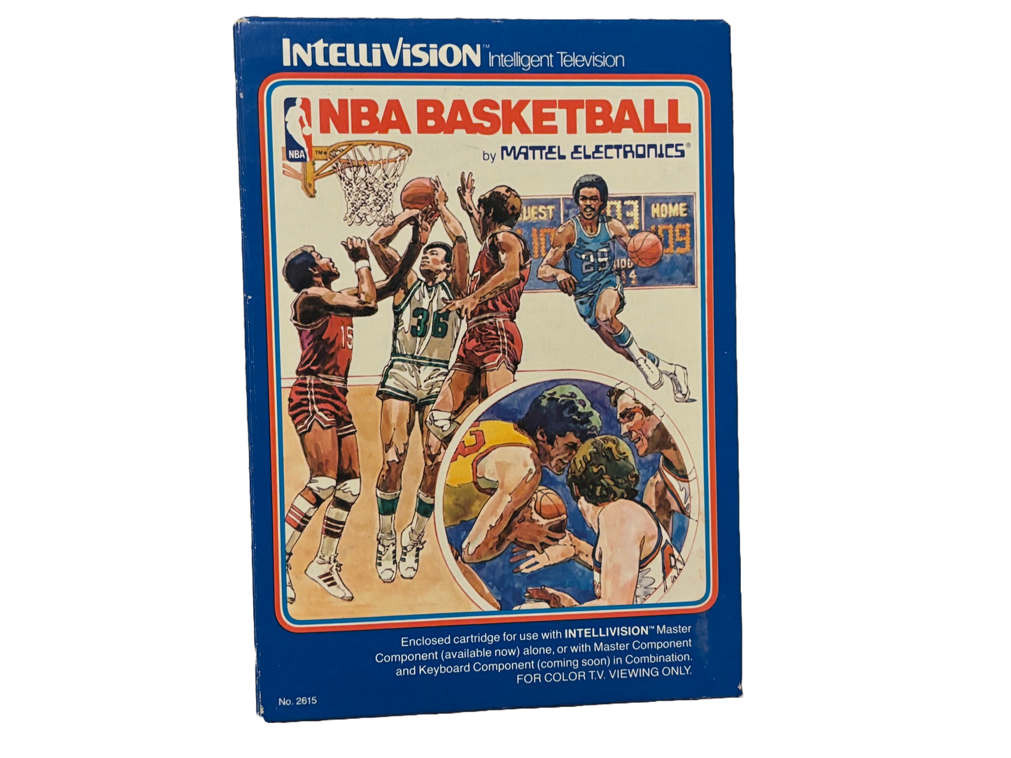 NBA Basketball Mattel Intellivision Video Game. Complete.