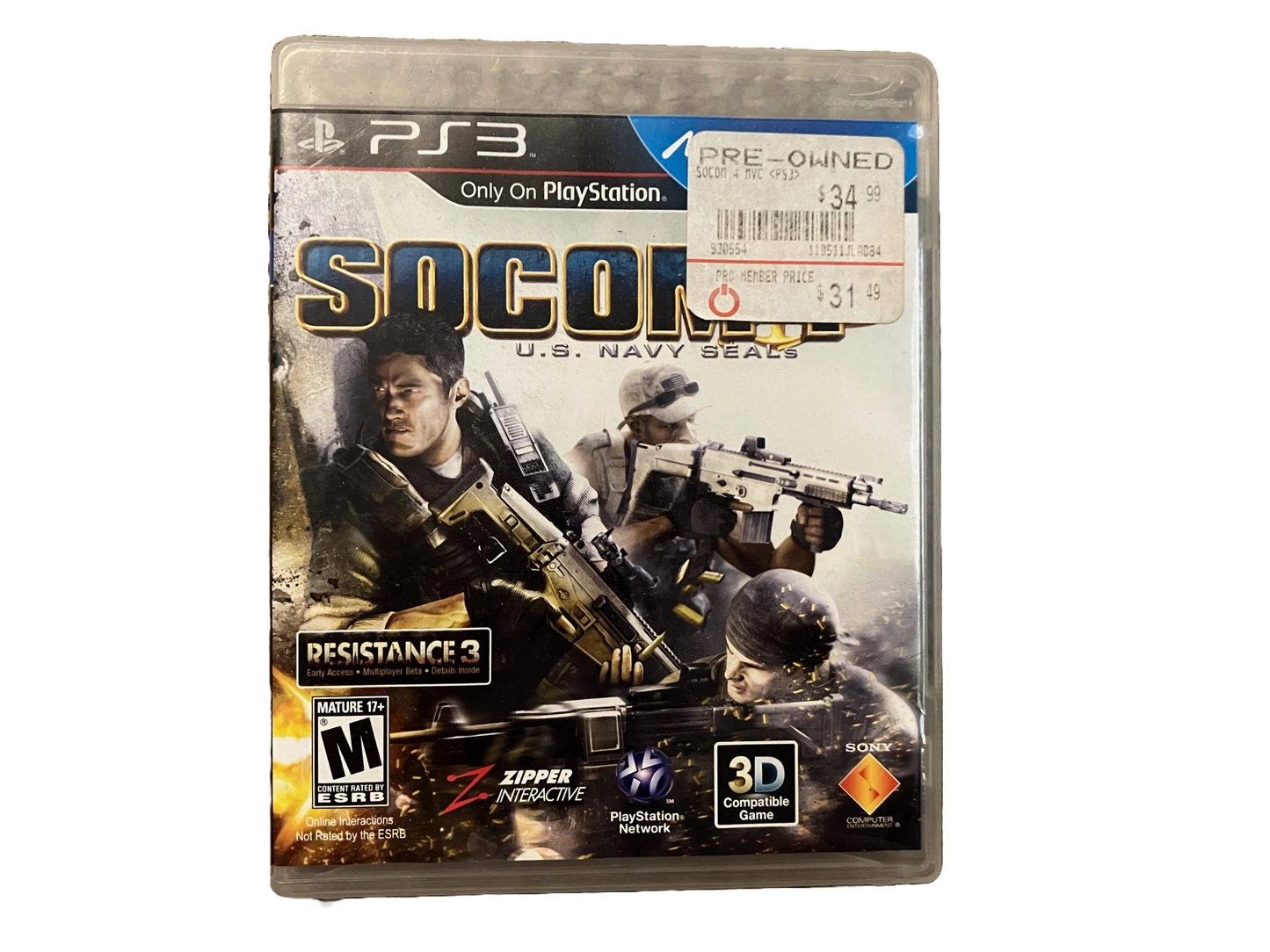 Socom 4: U.S. Navy SEALs Sony PlayStation 3 PS3 Complete