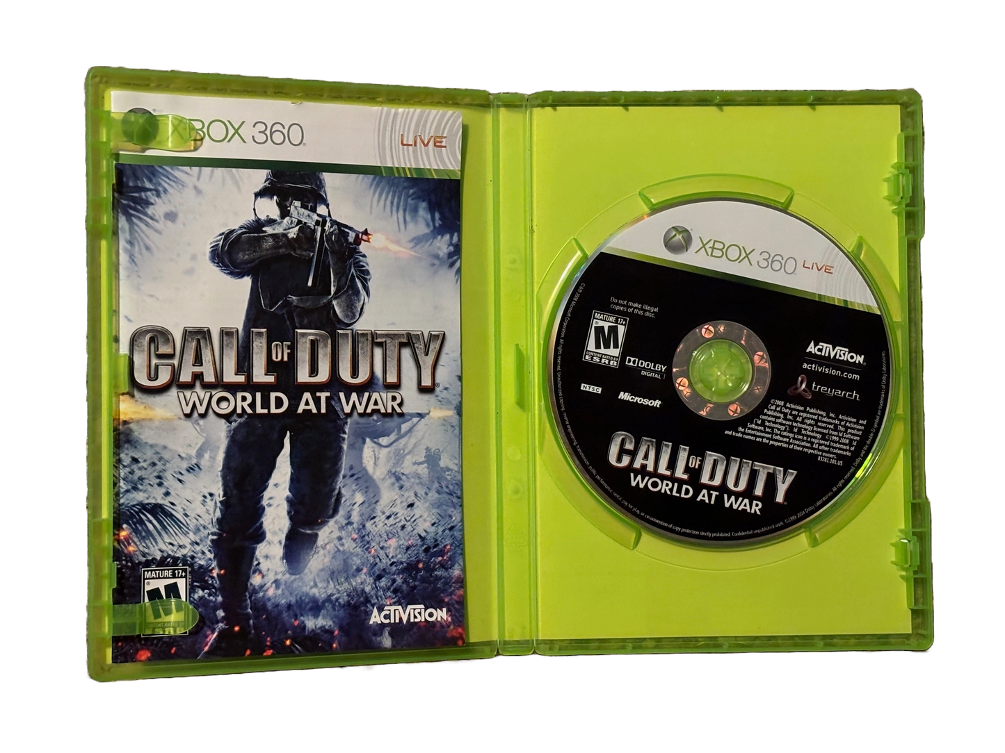 Call of Duty World at War Microsoft Xbox 360 Video Game. Complete.