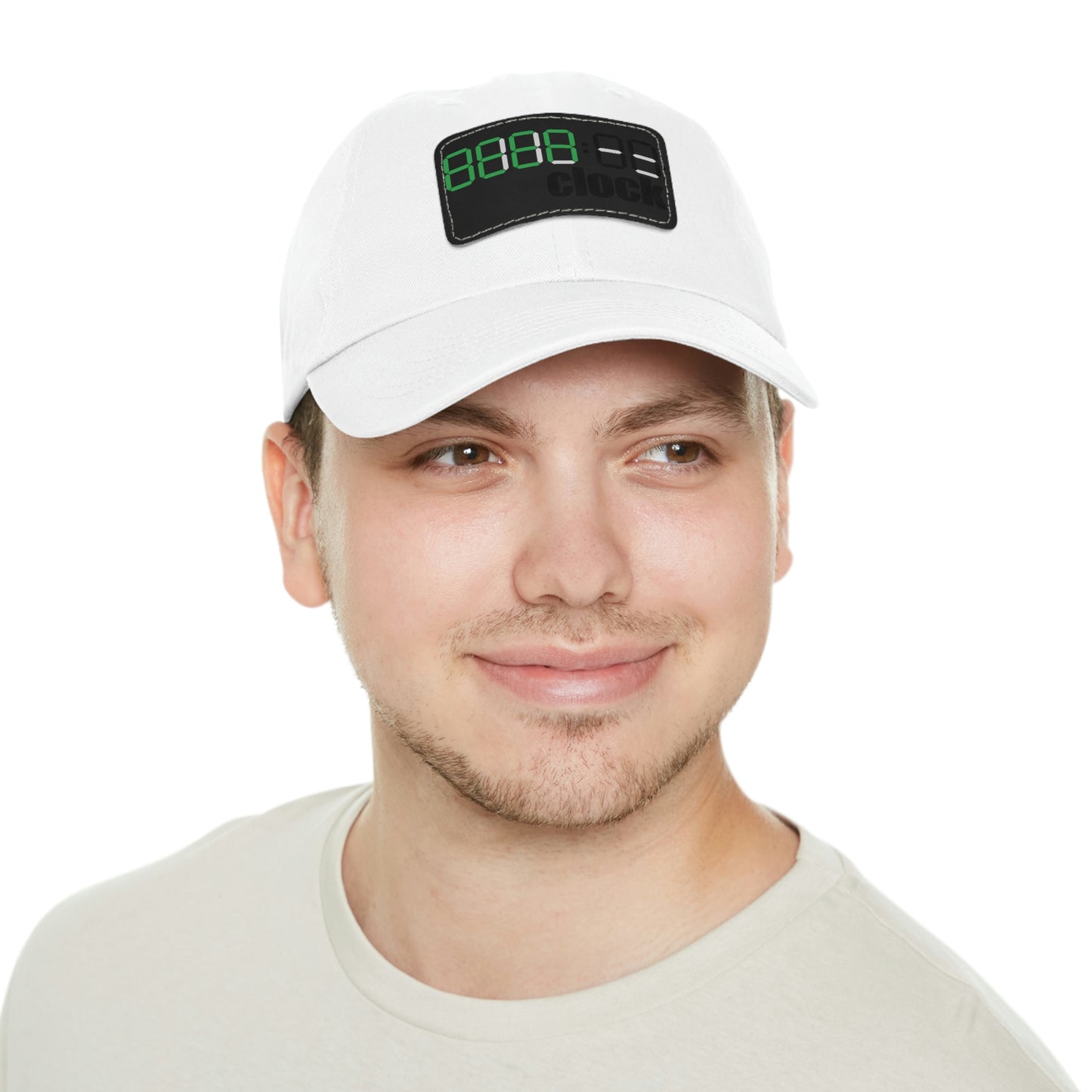 Beer on Clock Dad Hat with Leather Patch